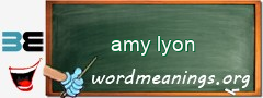 WordMeaning blackboard for amy lyon